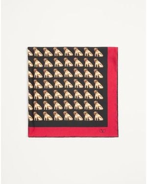 Valentino Garavani Petit Charles Silk Foulard - Red