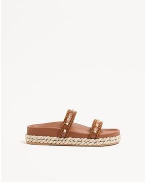 Valentino Garavani Rockstud Slide Sandal - Brown