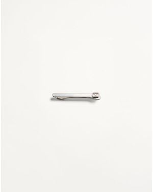 Valentino Garavani Vlogo Signature Metal Tie Clip - Natural