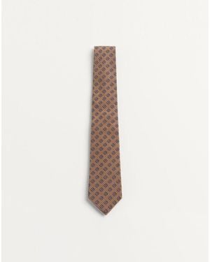 Valentino Garavani Valentie Micro-Check Silk Tie - White