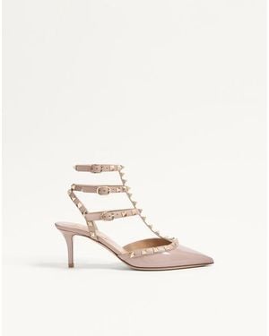 Valentino Garavani Rockstud Caged Pump 65Mm - Natural