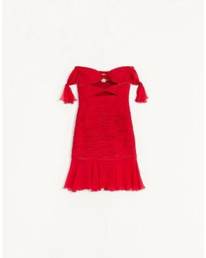 Valentino Chiffon Short Dress 36 - Red