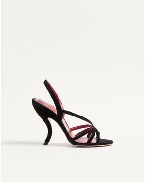 Valentino Garavani Fetishique Velvet Sandal 105Mm 36.5 - Natural