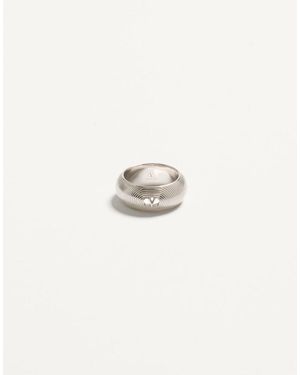 Valentino Garavani Bague Ovalette En Métal Homme - Neutre