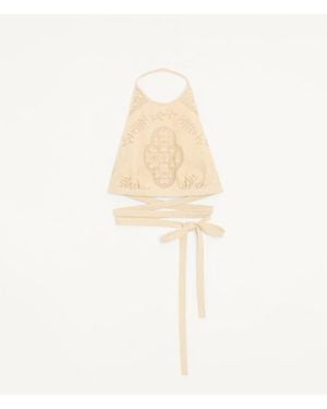 Valentino Floral Stamp Blanket Top - White