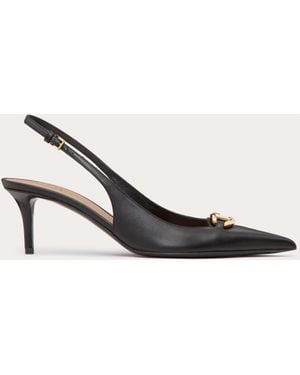 Valentino Garavani The Bold Edition Vlogo Calfskin Slingback Pump 60mm - Natural