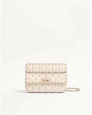 Valentino Garavani Rockstud Spike Small Shoulder Bag - Natural
