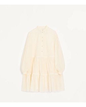 Valentino Sangallo Dress With Daisy Polka Dot Pattern - Natural