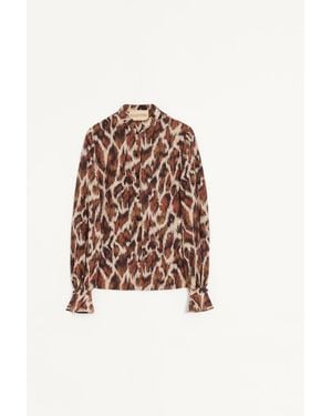 Valentino Silk Shirt With Animalier Print 36 - Multicolour