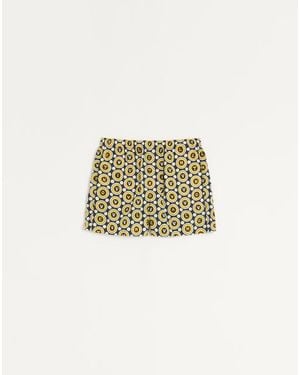 Valentino Nylon Swimsuit With Bulles Royales Print - Natural