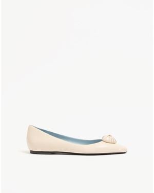 Valentino Garavani Coeur Royal Kidskin Ballerina 35 - White