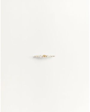 Valentino Garavani Vlogo Signature Metal And Pearl Tie Clip - Natural
