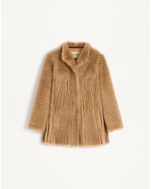 Valentino Shearling-Mantel Frau - Natur