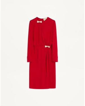 Valentino Embroidered Cady Couture Midi Dress 36