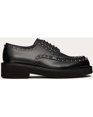 Valentino Garavani Gentleglam Derby Shoe In Calfskin - Black