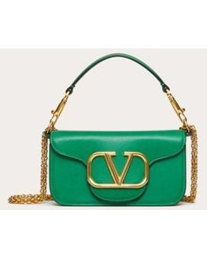 Valentino Garavani Locò Small Shoulder Bag In Calfskin - Green