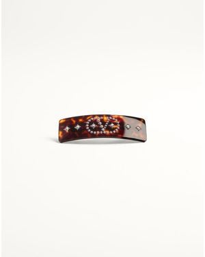 Valentino Garavani Vlogo Signature Hair Clip - White