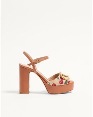 Valentino Garavani Vlogo Signature Cherryfic Platform Sandal 115Mm 35 - Pink
