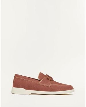 Valentino Garavani Leisure Flows Split Leather Loafer - Pink