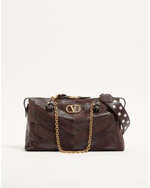 Valentino Garavani Panthea Medium Shoulder Bag - Brown