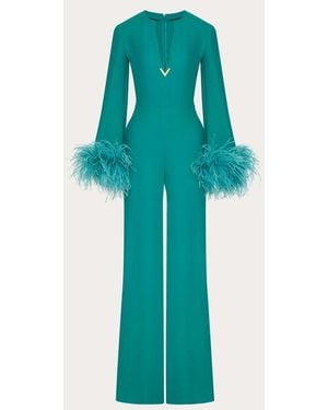 Valentino Jumpsuit Aus Cady Couture Frau - Blau