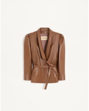 Valentino Nappa Leather Jacket 36 - Brown