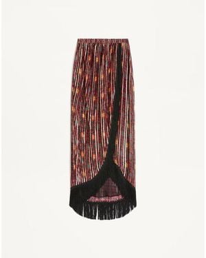 Valentino Jupe Mi-Longue En Lamé Avec Imprimé Après L'Hiver Femme - Multicolore
