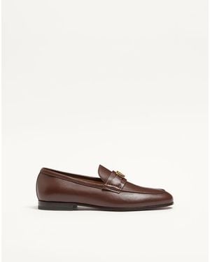 Valentino Garavani Vlogo Signature Nappa Leather Loafer 39 - Brown