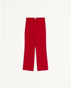 Valentino Wool Crepe Trousers - Red
