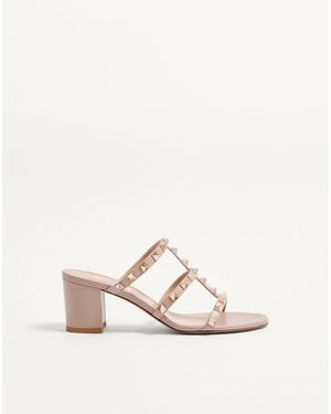 Valentino Garavani Rockstud Calfskin Leather Slide Sandal 60 Mm 34.5 - Multicolour