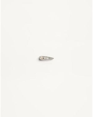 Valentino Garavani Vlogo Signature Metal Tie Clip With Swarovski Crystals And Pearl - Natural