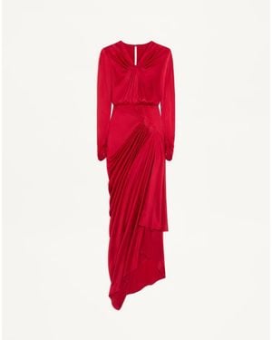 Valentino Crepe Satin Gown - Red