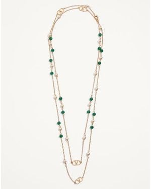 Valentino Garavani Vlogo Signature Necklace - Natural
