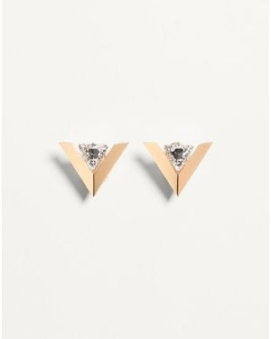 Valentino Garavani Je Les V Metal And Crystal Earrings - Natural