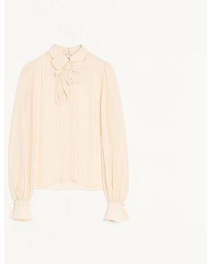 Valentino Embroidered Crepe De Chine Top - White