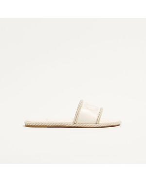 Valentino Garavani Vlogo Torchon Slide Sandal - Natural