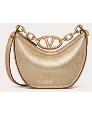 Valentino Garavani Mini Hobo Vlogo Moon Bag - Neutro