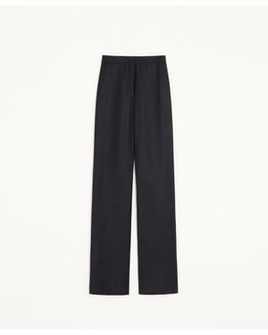 Valentino Pantalón De Mezcla De Lana Suave Mujer - Azul