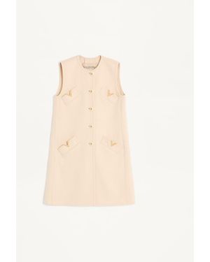 Valentino Chaleco De Compact Drap Mujer - Neutro