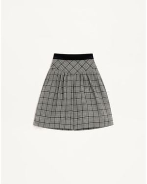 Valentino Wool Bermuda Shorts With Check Pattern - Gray