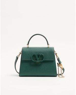 Valentino Garavani Small Vsling Grainy Calfskin Handbag - Green