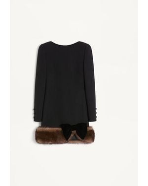 Valentino Wool Crepe Short Dress - Black