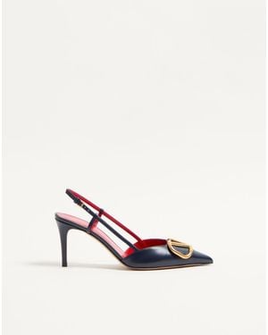 Valentino Garavani Vlogo Signature Calfskin Slingback Pump 80Mm 34.5 - Pink