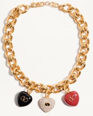 Valentino Garavani Collar Coeur Royal De Metal Esmaltado Y Cristales Swarovski Mujer - Metálico