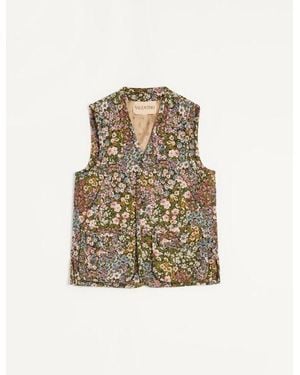 Valentino Gilet En Gobelin Avec Motif Jacquard Après L'Hiver Homme - Neutre