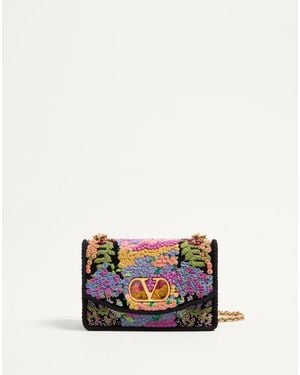 Valentino Garavani Bolso De Hombro Vain Bordado Mujer - Blanco