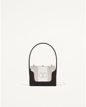 Valentino Garavani Minaudière Minaumorphe En Métal Avec Cristaux Swarovski Et Étui En Satin Femme - Multicolore