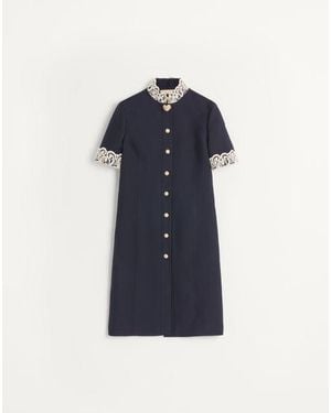 Valentino Crepe Couture Midi Dress - Blue