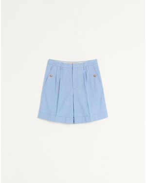 Valentino Cuffed Denim Bermuda Shorts - Blue