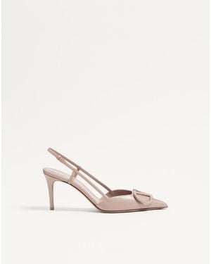 Valentino Garavani Vlogo Signature Calfskin Slingback Pump 80 Mm 3.15 In. 34.5 - Multicolour